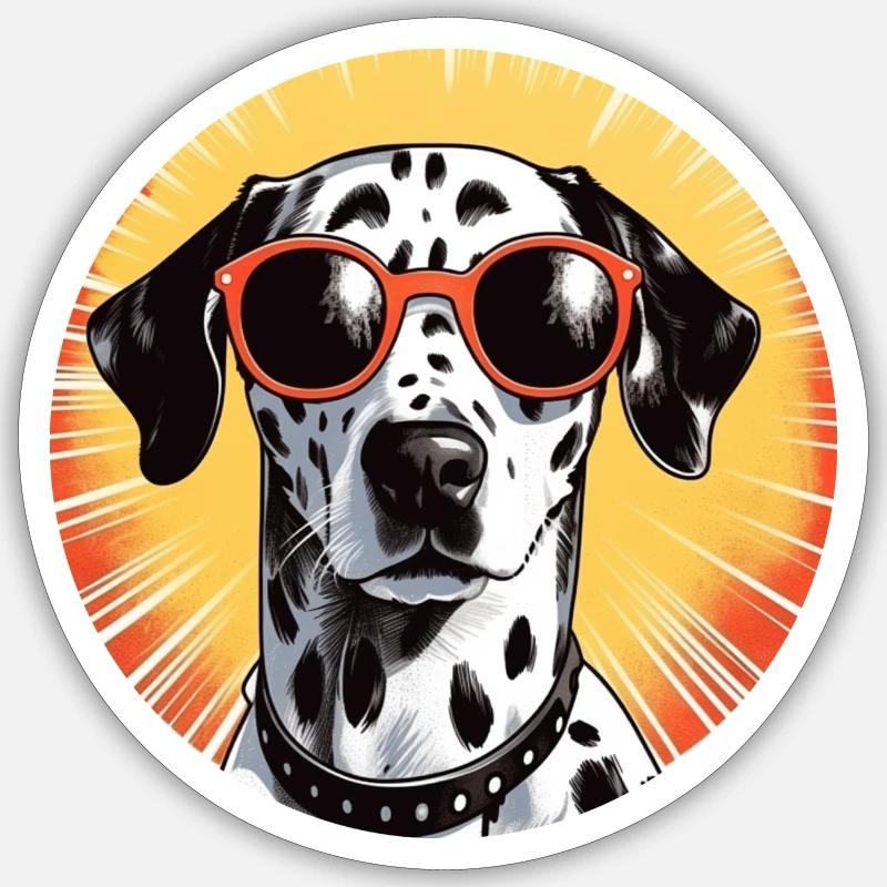 Dalmate - Sticker taille S (10 x 10 cm) - blanc mat