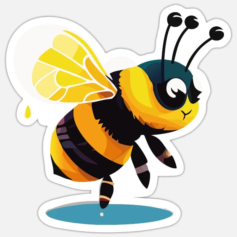 Biene - Sticker Größe S (10 x 10 cm) - Mattweiß