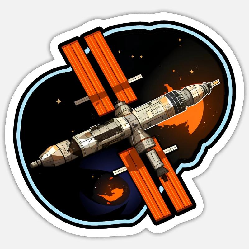 Satellite spatial Sticker taille S (10 x 10 cm)