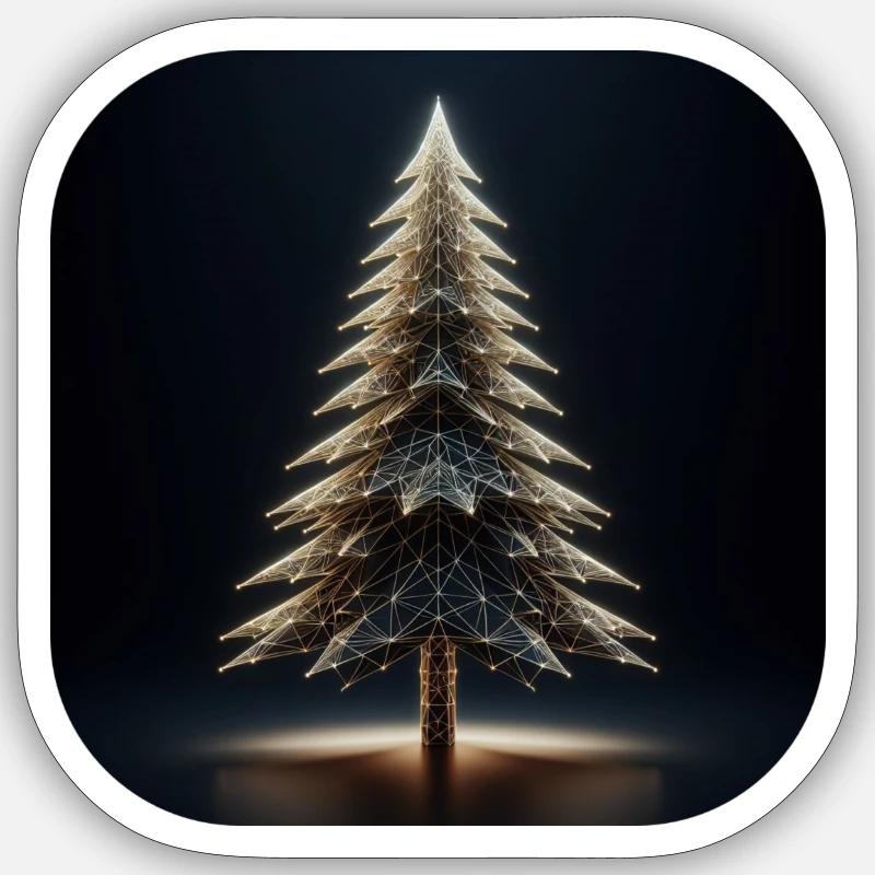 Christmas Tree Polygons Light Fir Tree Sticker size S (10 x 10 cm)