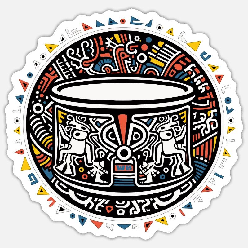 Drum Schlagzeug - Sticker Größe S (10 x 10 cm) - Mattweiß