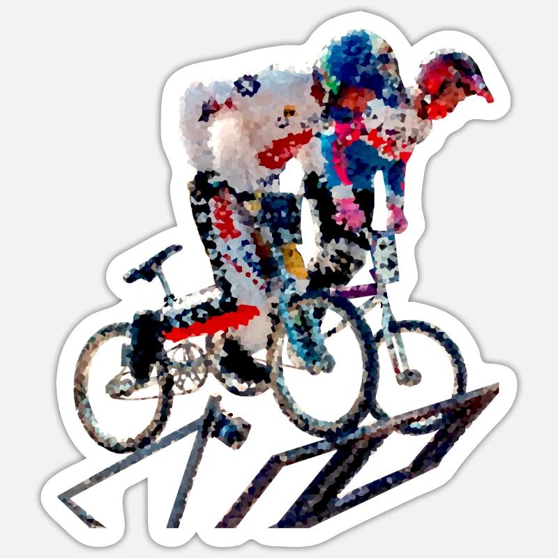 bmx - Sticker taille S (10 x 10 cm) - blanc mat
