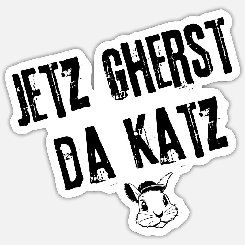 GherstDaKatz_Uberraschung | Redewendung Sticker Größe S (10 x 10 cm)