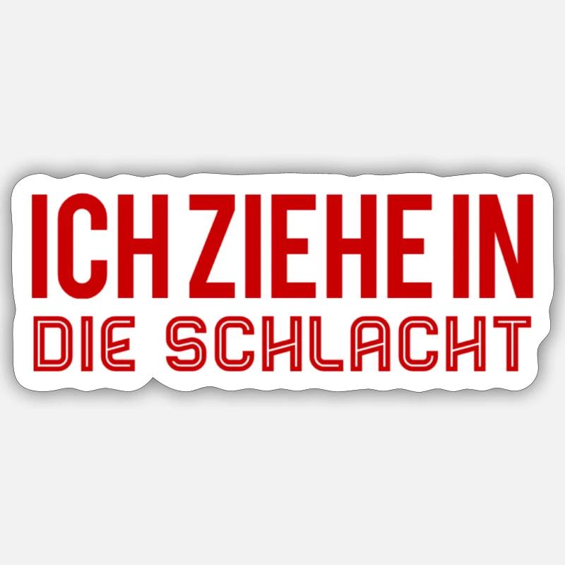 auf in den Kampf - Sticker Größe S (10 x 10 cm) - Mattweiß