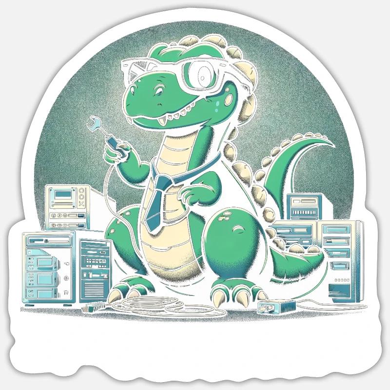 IT-osaurus Computer Science Dinosaurs Sticker size S (10 x 10 cm)