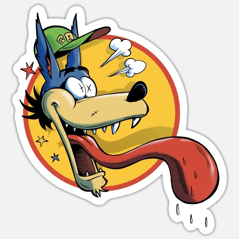 Expressive Wolf Sticker size S (10 x 10 cm)