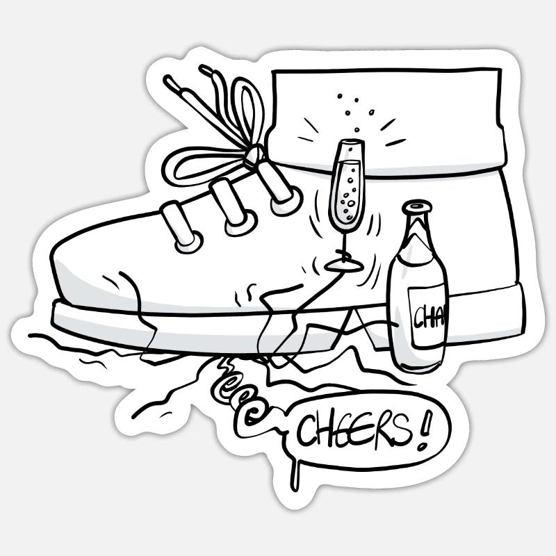 Beth l'araignée - Cheers ! - Sticker taille S (10 x 10 cm) - blanc mat