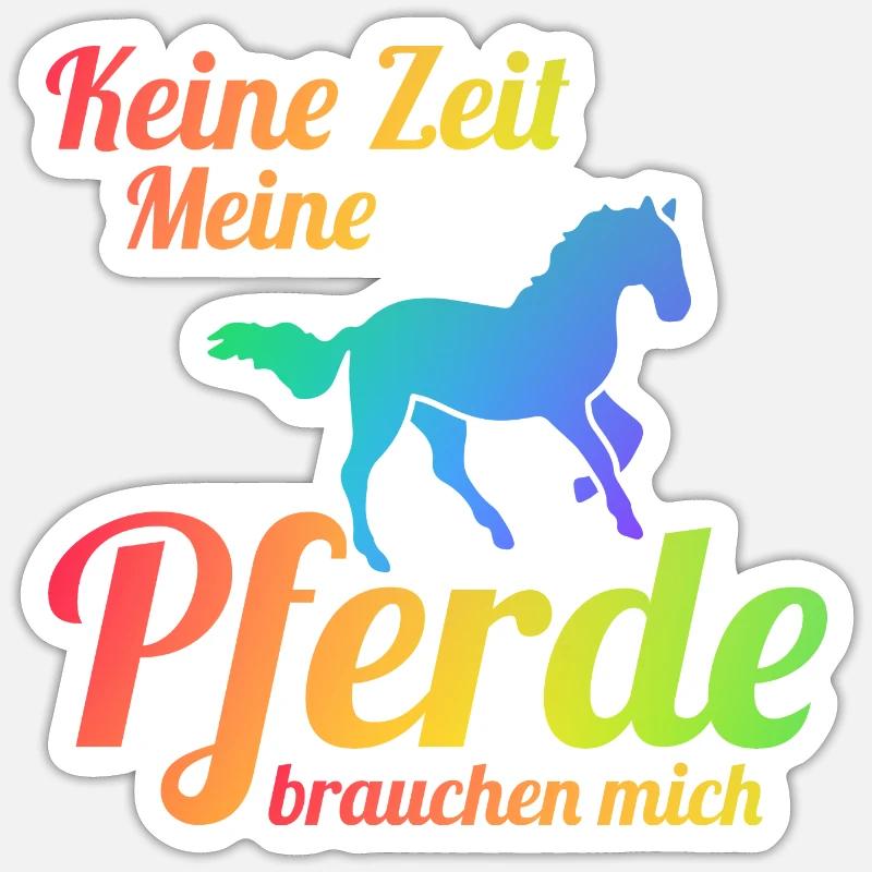 Pferd Reiten Pferdehalter Geschenk - Sticker Größe S (10 x 10 cm) - Mattweiß