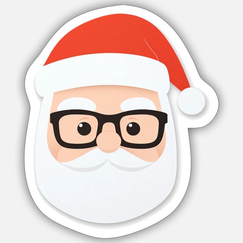 Weihnachtsmann - Illustration - Sticker Größe S (10 x 10 cm) - Mattweiß