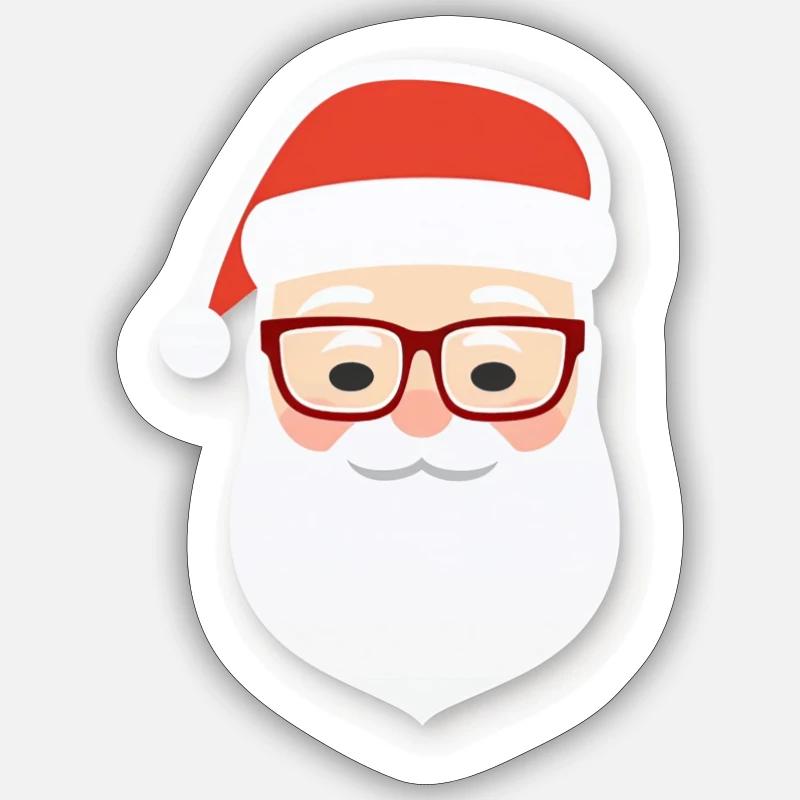 Weihnachtsmann - Illustration - Sticker Größe S (10 x 10 cm) - Mattweiß