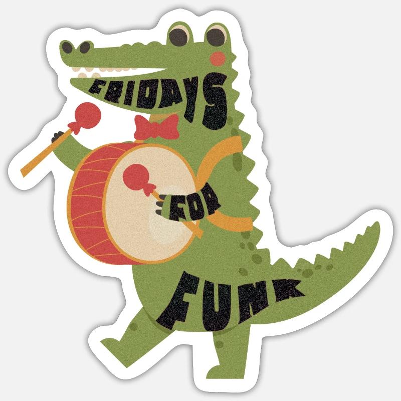 Kroko - Sticker Größe S (10 x 10 cm) - Mattweiß