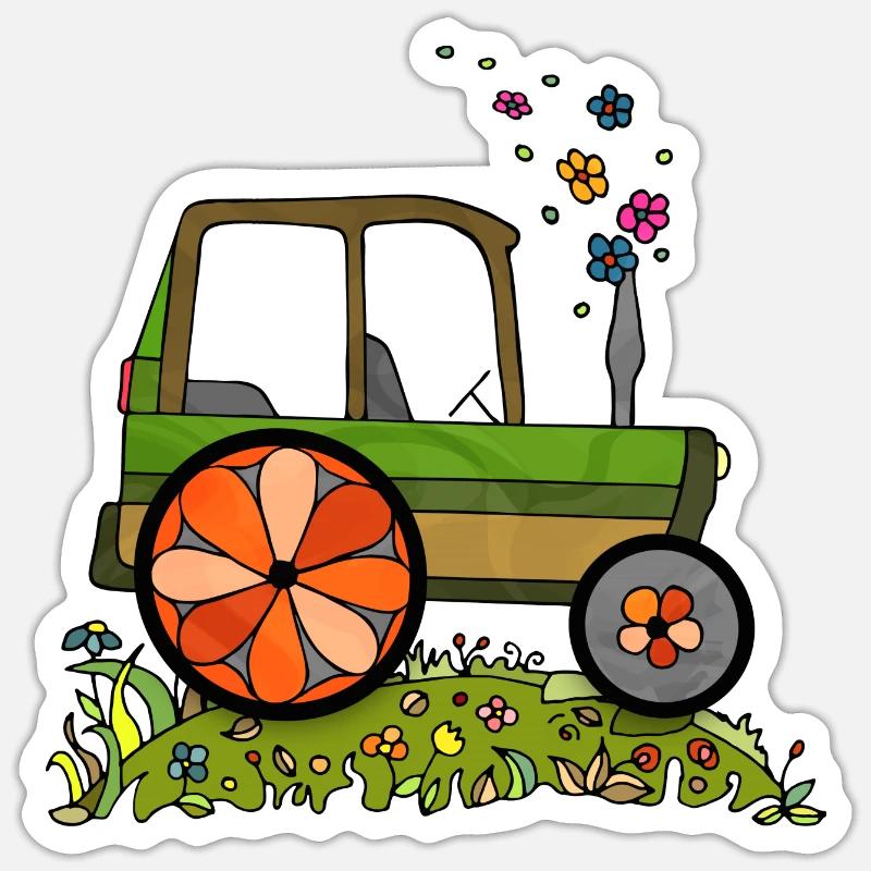 Tractor - Sticker size S (10 x 10 cm) - white matte