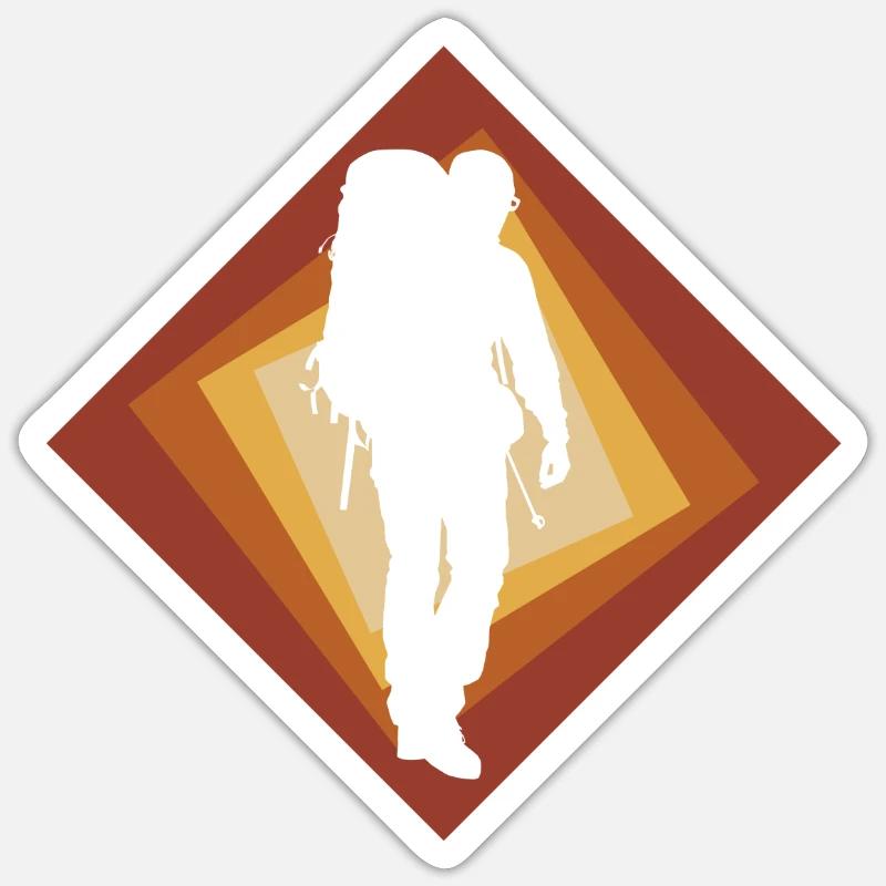Backpacker Hiking Backpacker - Sticker size S (10 x 10 cm) - white matte
