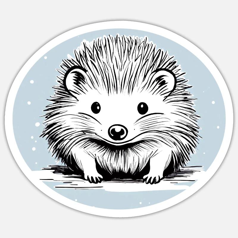 Hérisson Mignon Sticker taille S (10 x 10 cm)