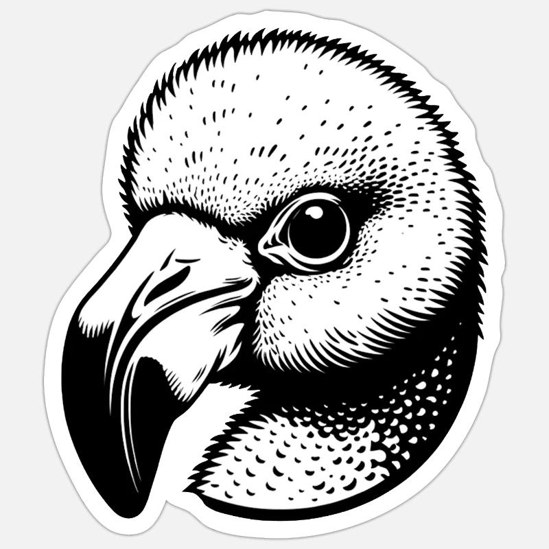Oiseau étrange - Sticker taille S (10 x 10 cm) - blanc mat