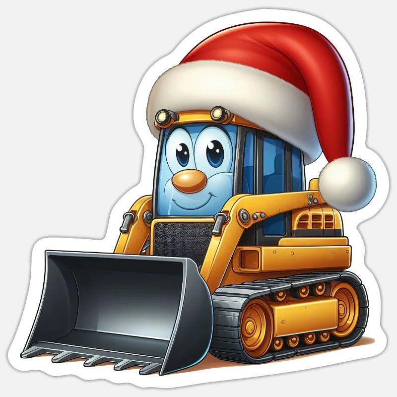 Kompaktlader Weihnachtsmann - Sticker Größe S (10 x 10 cm) - Mattweiß