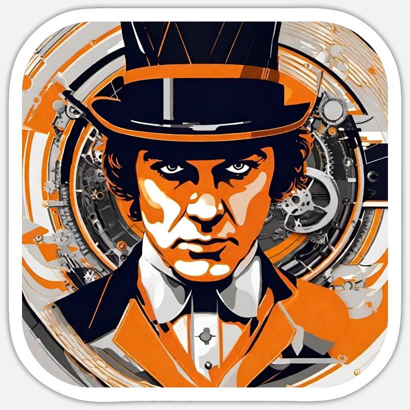 Cooles Steampunk Design - Sticker Größe S (10 x 10 cm) - Mattweiß