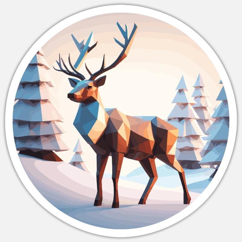 Rennes Low Poly Noël Sticker taille S (10 x 10 cm)