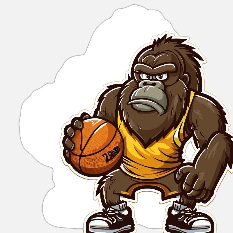 Gorilla Power Forward - Sticker Größe S (10 x 10 cm) - Mattweiß