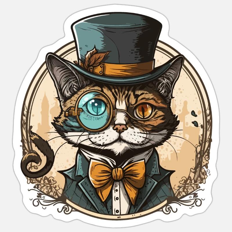 Classy Feline - Sticker size S (10 x 10 cm) - white matte