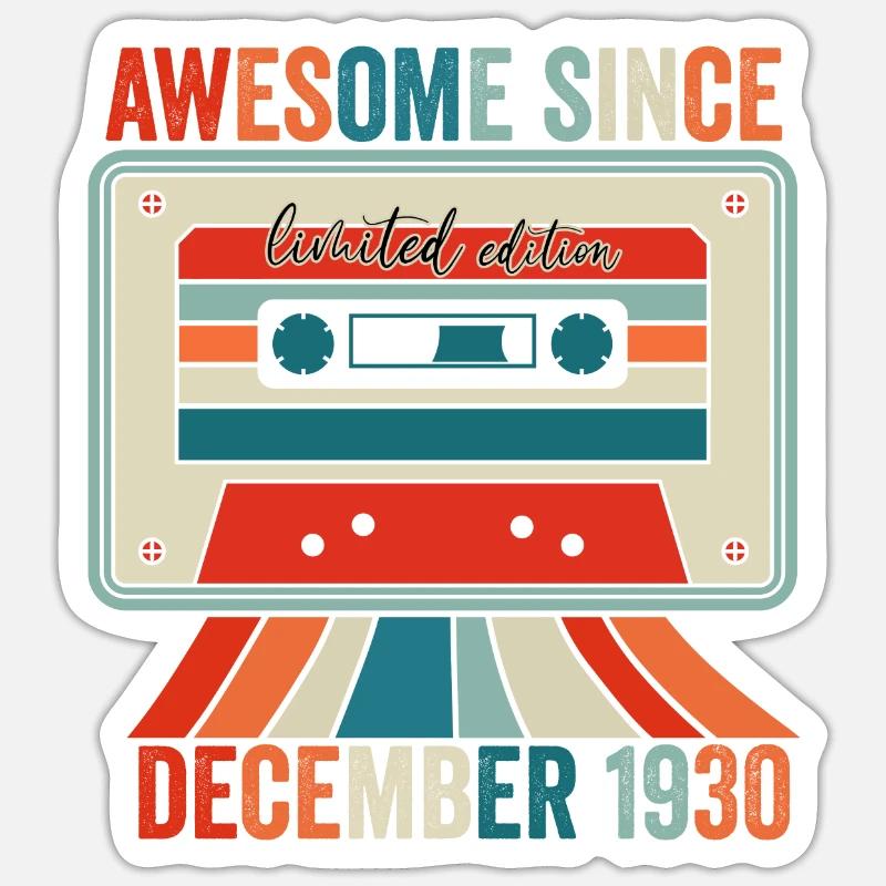 Dicembre 1930 - Impressionante dal dicembre 1930 - Sticker formato S (10 x 10 cm) - bianco opaco
