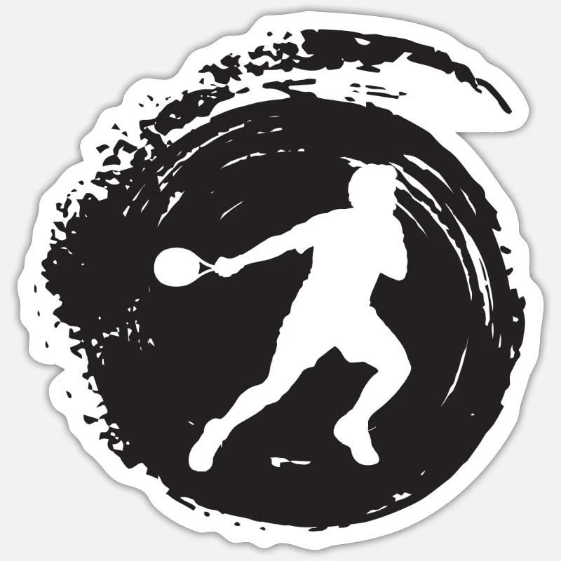Squash Spieler Squashspieler Squash - Sticker Größe S (10 x 10 cm) - Mattweiß