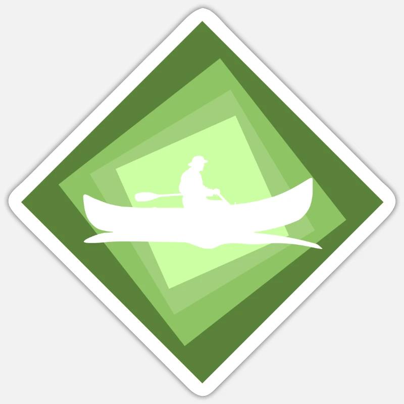 Canoë Rafting Eau Vive Sticker taille S (10 x 10 cm)