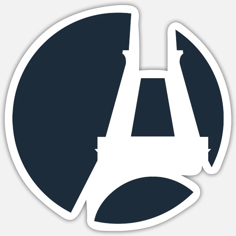 Die blaue Silhouette des Eiffelturms Paris Sticker Größe S (10 x 10 cm)