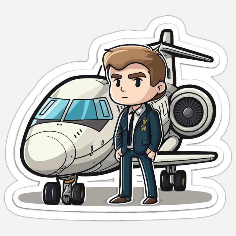 Der Flieger - Sticker Größe S (10 x 10 cm) - Mattweiß
