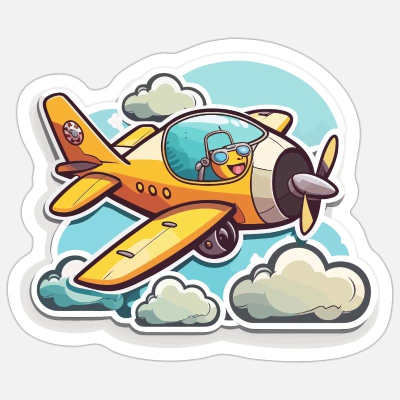 Die Geschichte der Luftfahrt - Sticker Größe S (10 x 10 cm) - Mattweiß