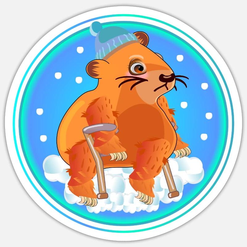 Rétablissez-vous vite - RECOVERY WALKER CAPYBARA - Sticker taille S (10 x 10 cm) - blanc mat