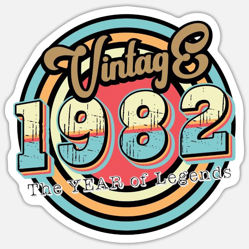 Millésime 1982 - Sticker taille S (10 x 10 cm) - blanc mat