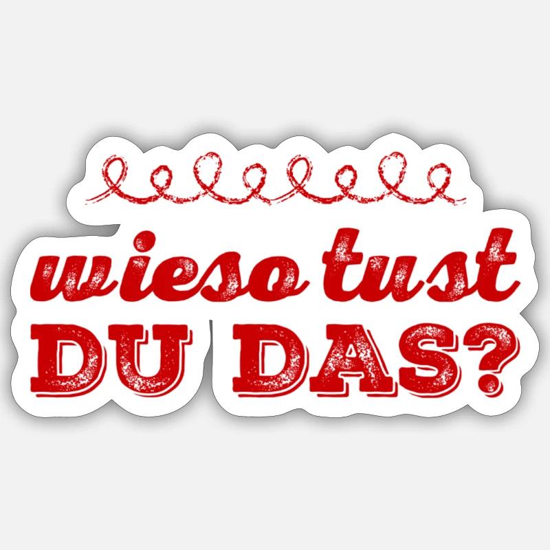 mit der Bitte um Erklärung - Sticker Größe S (10 x 10 cm) - Mattweiß