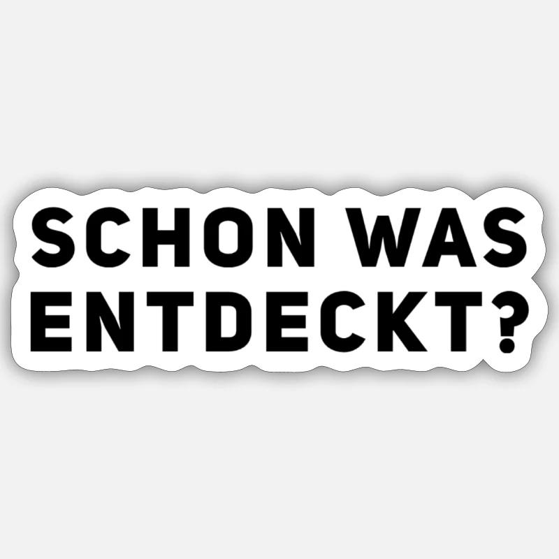 was kann man hier entdecken? - Sticker Größe S (10 x 10 cm) - Mattweiß