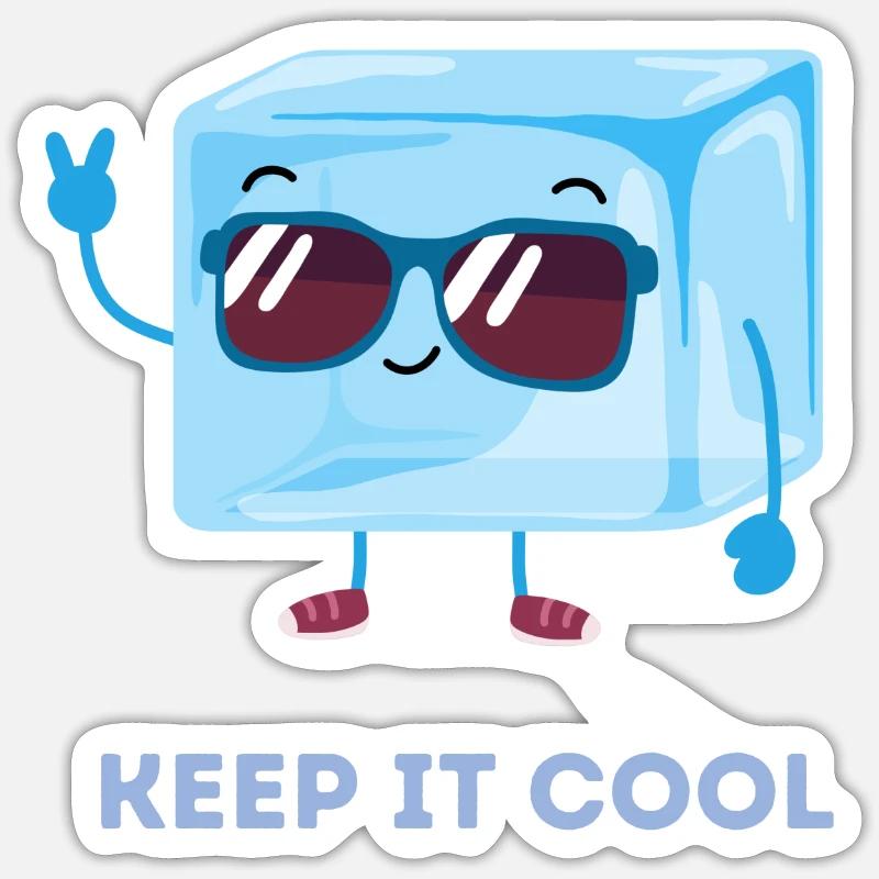 Keep it cool - Sticker Größe S (10 x 10 cm) - Mattweiß
