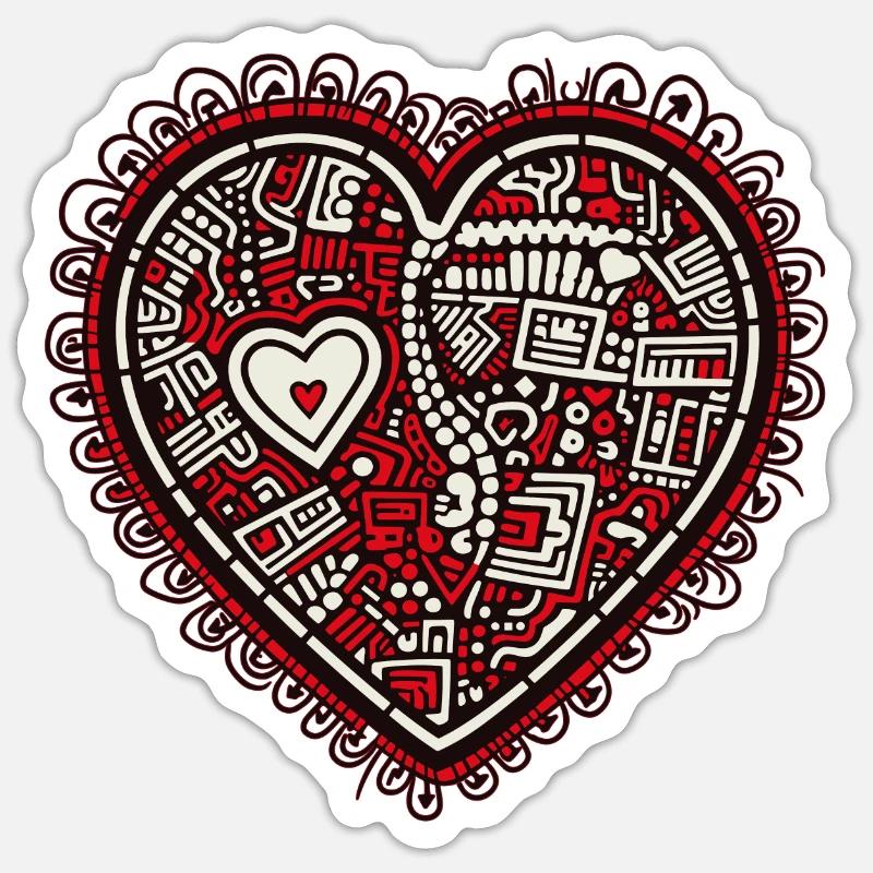 Herz Liebe - Sticker Größe S (10 x 10 cm) - Mattweiß