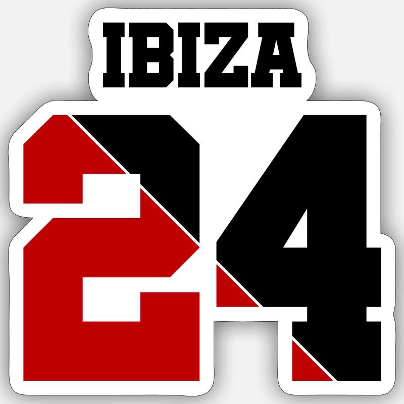 Ibiza 24 - Sticker taille S (10 x 10 cm) - blanc mat