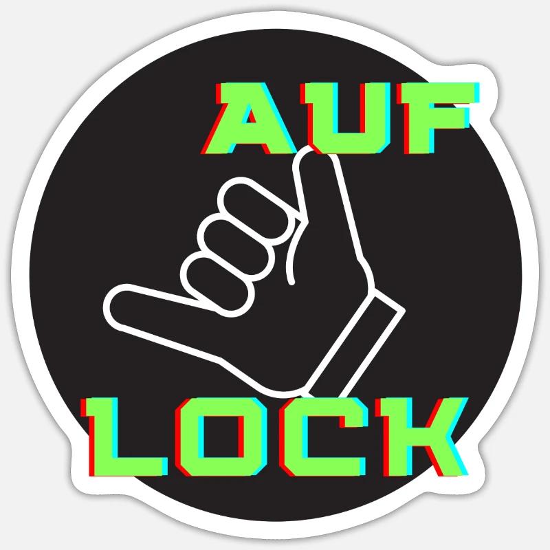 Auf lock - Sticker Größe S (10 x 10 cm) - Mattweiß