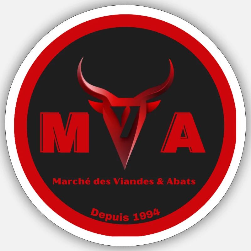 tablier MVA - Sticker taille S (10 x 10 cm) - blanc mat