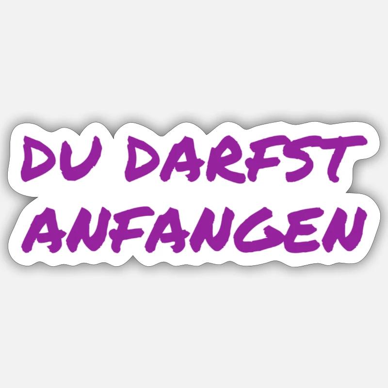 du darfst starten - Sticker Größe S (10 x 10 cm) - Mattweiß