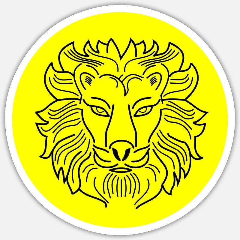 Löwe - Sticker Größe S (10 x 10 cm) - Mattweiß
