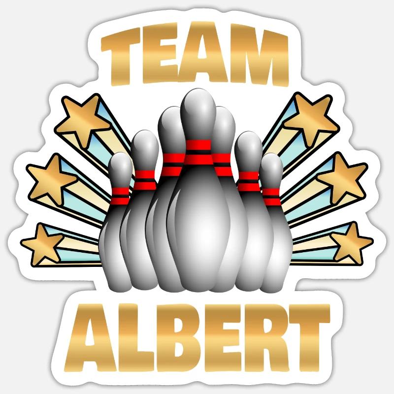 Bowling Albert - Sticker size S (10 x 10 cm) - white matte