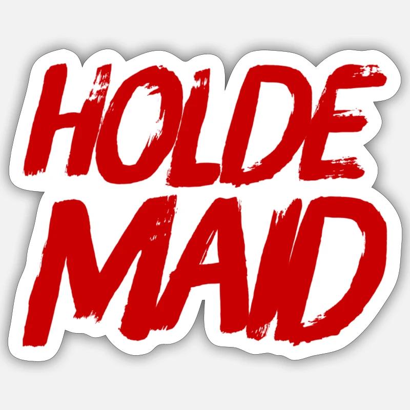 ich bin eine holde Maid - Sticker Größe S (10 x 10 cm) - Mattweiß