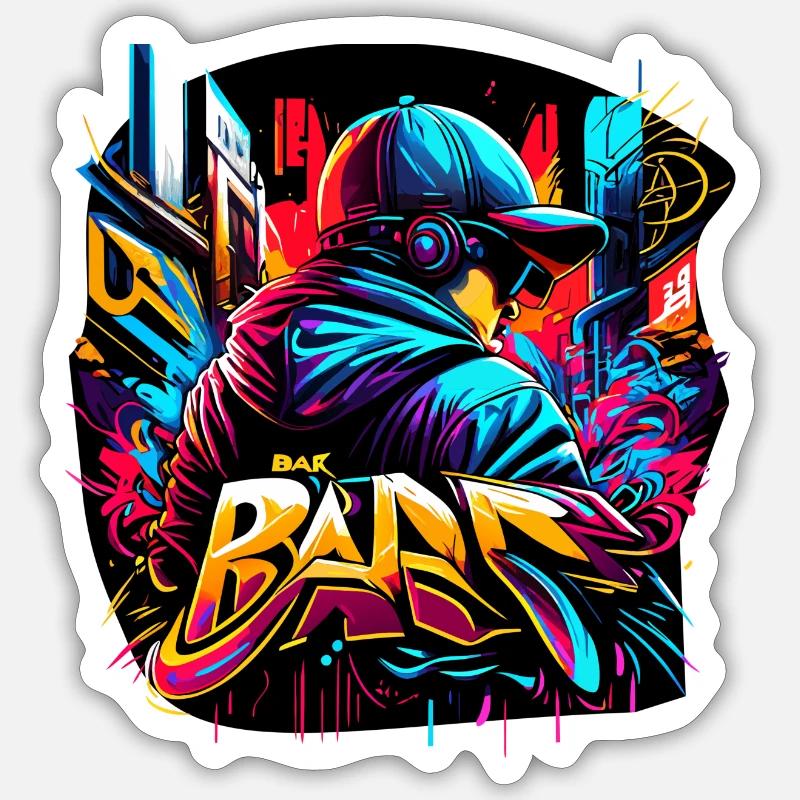 Graffitti Boy - Sticker size S (10 x 10 cm) - white matte