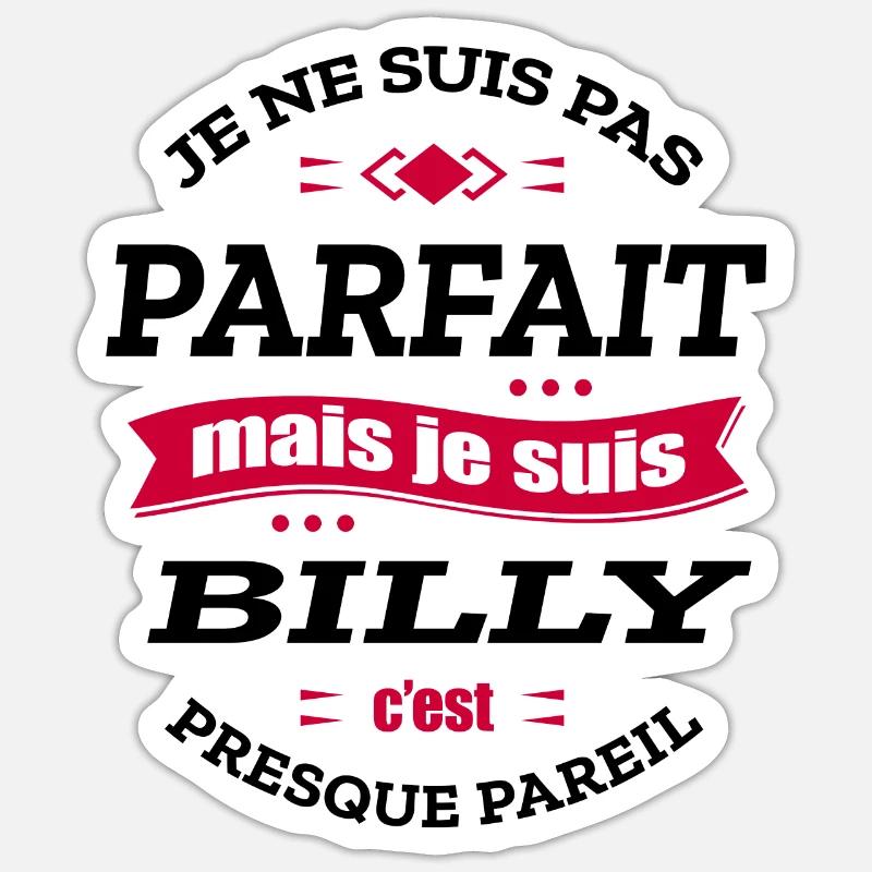 446 Billy BL - Sticker taille S (10 x 10 cm) - blanc mat