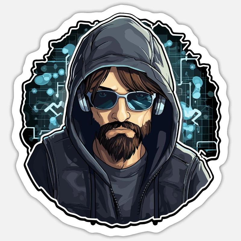 Hacker éthique - Illustration Sticker taille S (10 x 10 cm)