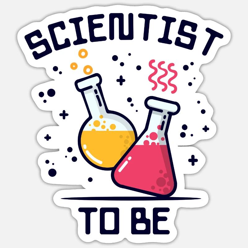 Scientifique bourreau de travail Déclaration Profession Carrière Sticker taille S (10 x 10 cm)