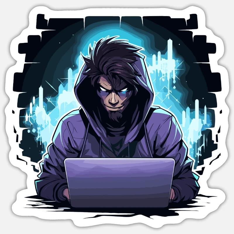 Ethical Hacker - Illustration - Sticker size S (10 x 10 cm) - white matte