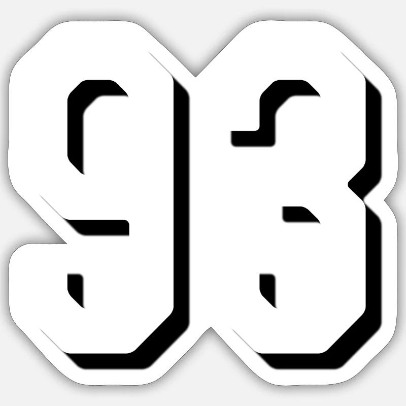 93 number Sticker size S (10 x 10 cm)