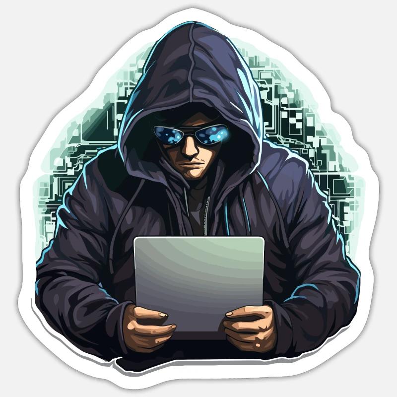 Hacker éthique - Illustration - Sticker taille S (10 x 10 cm) - blanc mat